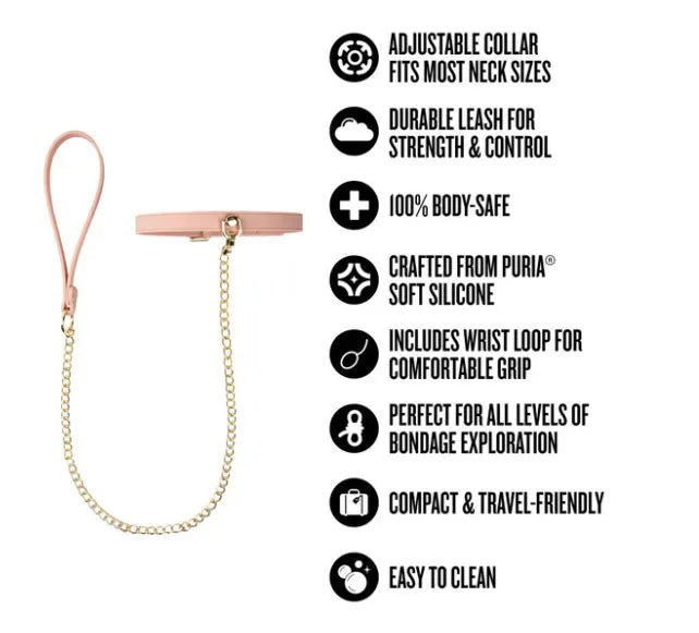 Temptasia Ardor – Adjustable Silicone Collar and Leash Set > Bondage Gear > Collars & Leashes - Tophatter Daily Deals