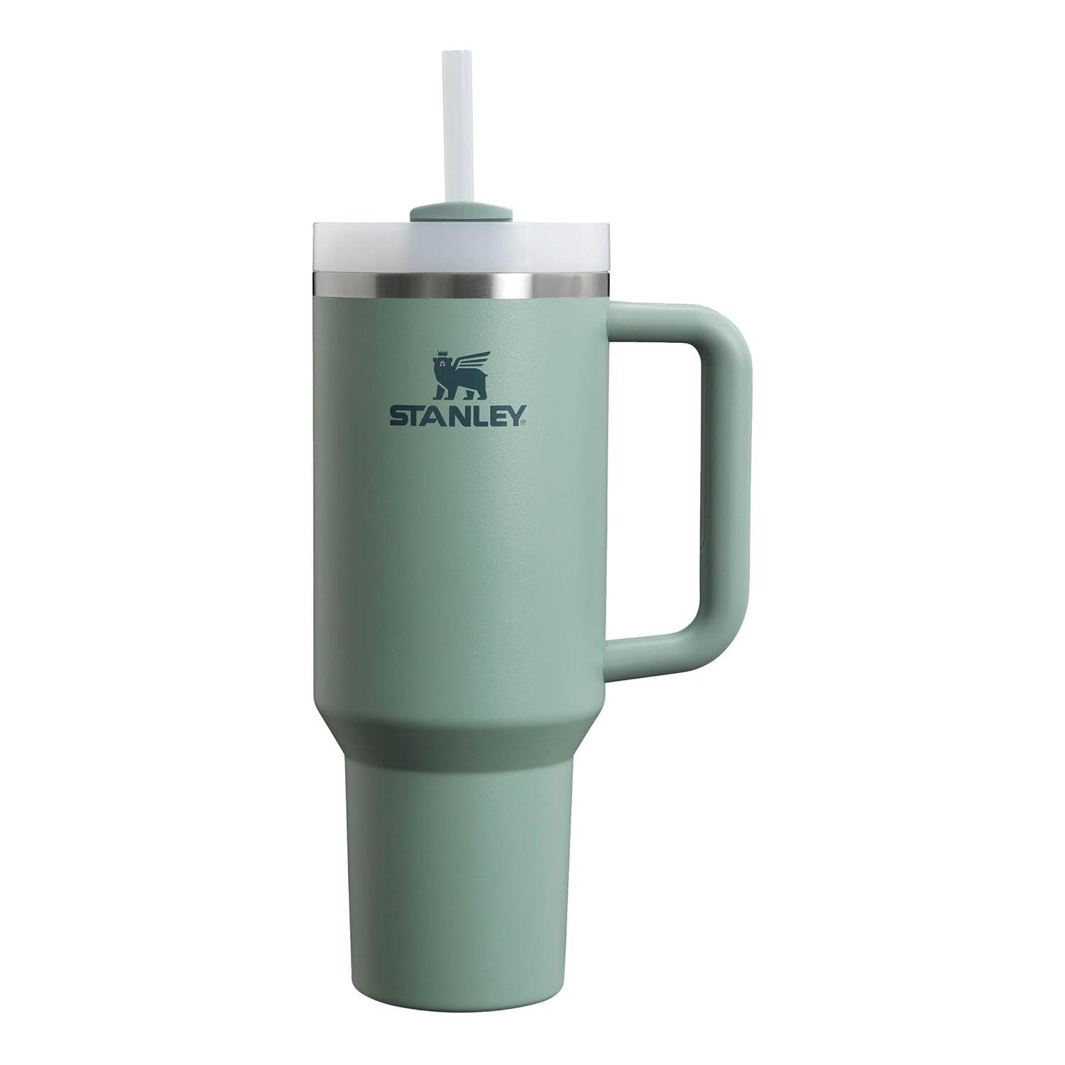 Insulated Straw Tumbler - 30-40 OZ Stanley Quencher H2.0 Tumbler Handle Straw Insulated Bottle Cup Mug Travel Mug for Cold or Hot Drinks Love Shack Fancy bottles - Tophatter Daily Deals