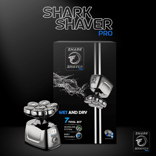 Shark Shaver Pro - Platinum Men's Electric Skull Shaver For Head & Face Personal Care - Tophatter Daily Deals