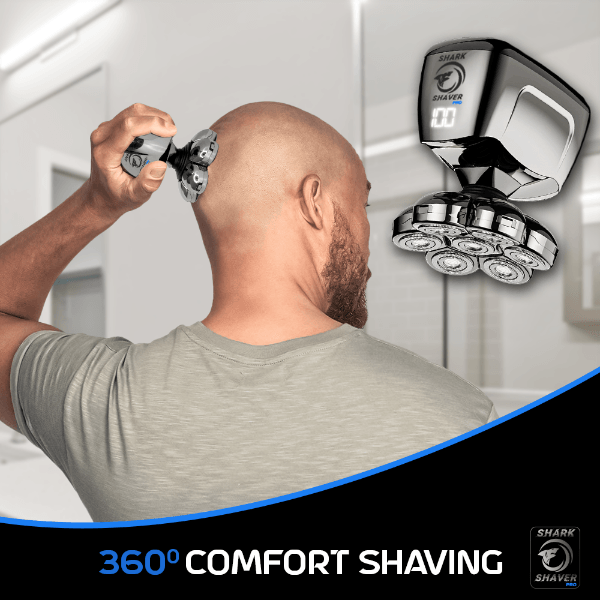 Shark Shaver Pro - Platinum Men's Electric Skull Shaver For Head & Face Personal Care - Tophatter Daily Deals