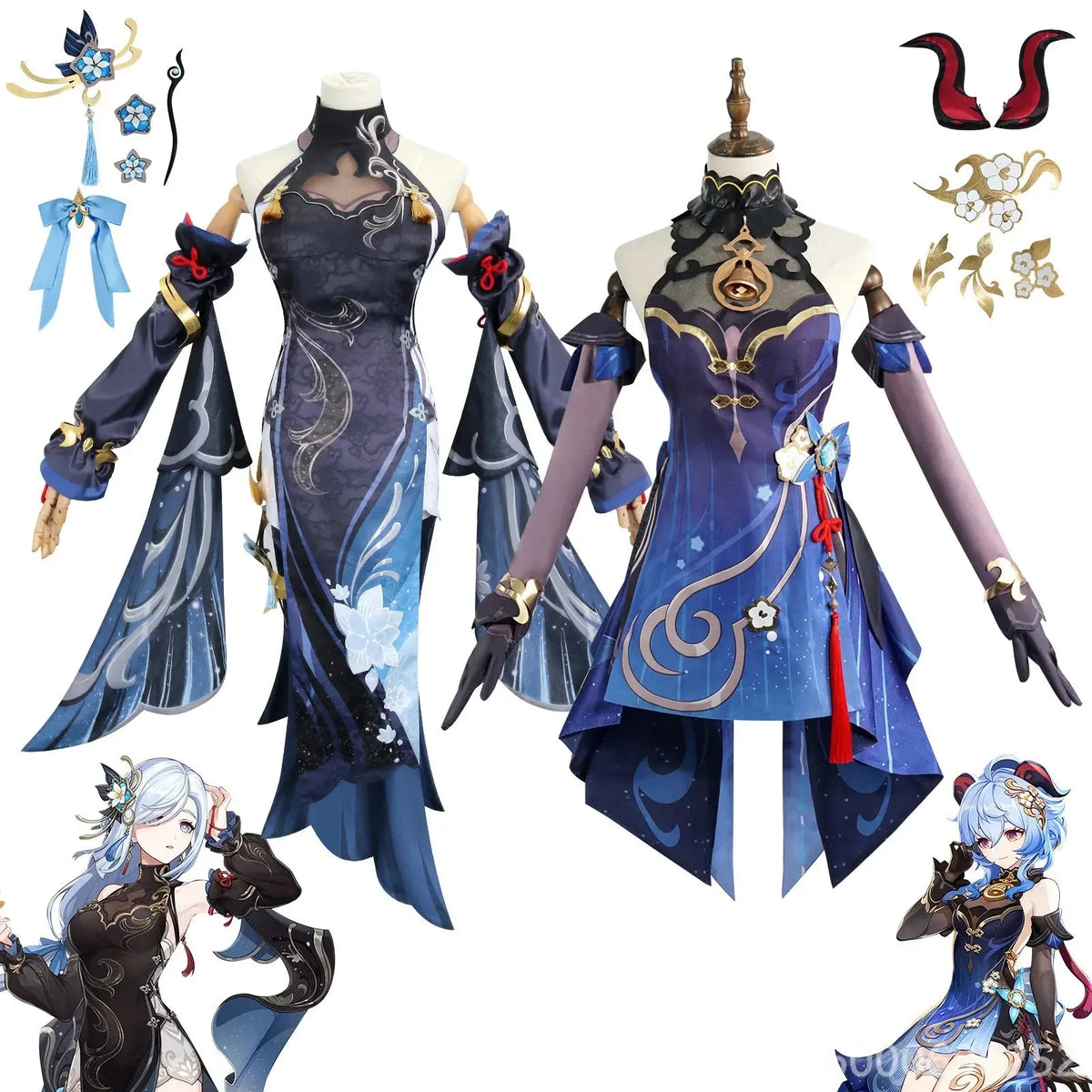 Shen He Cosplay Costume Frostflower Dew Dress Genshin Impact Lantern Rite Shenhe New Cosplay Outfits Ganyu Included New Arrival - Tophatter Daily Deals