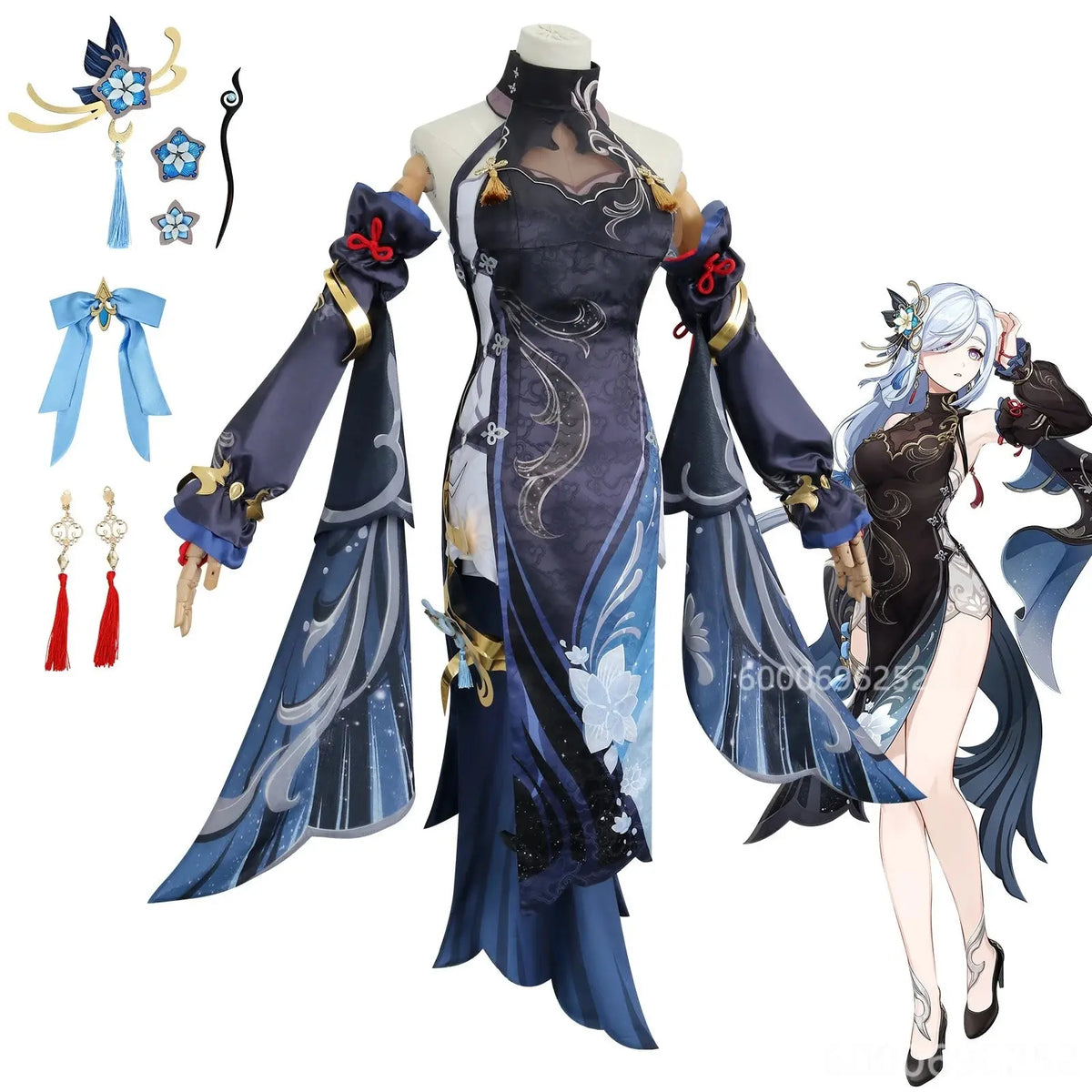 Shen He Cosplay Costume Frostflower Dew Dress Genshin Impact Lantern Rite Shenhe New Cosplay Outfits Ganyu Included New Arrival - Tophatter Daily Deals
