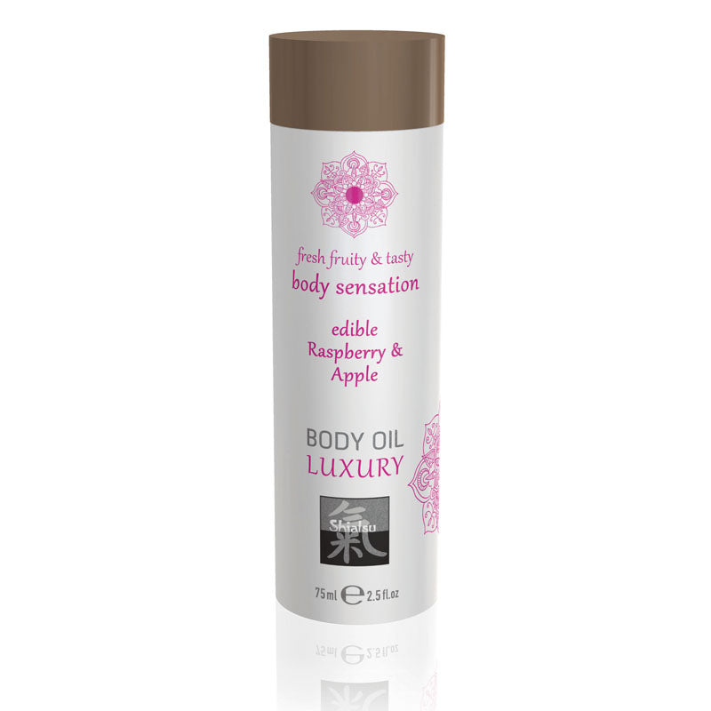 Shiatsu Luxury Edible Body Oil Raspberry and Apple 75ml > Essentials > Massage Oil - Tophatter Daily Deals