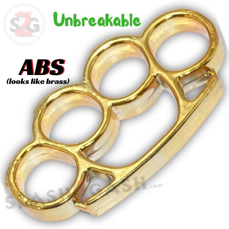 ABS Plastic Knuckles Unbreakable Lexan Paperweight - Shiny Gold Belt Buckle - Tophatter Daily Deals