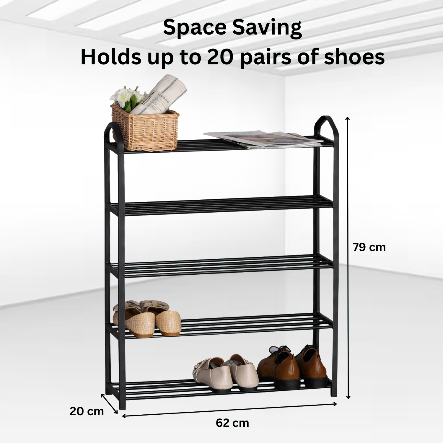 Shoe Storage Rack – Space-Saving Metal Multi-Tier Organizer Shelf for Entryway, Closet or Hallway Shoe storage rack - Tophatter Daily Deals