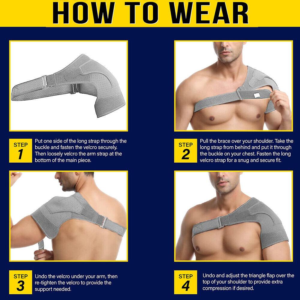 Shoulder Strap for Pain - Shoulder Support Brace Injury Strap Rotator Cuff Compression Wrap AC Joint Pain Exercise & Fitness - Tophatter Daily Deals