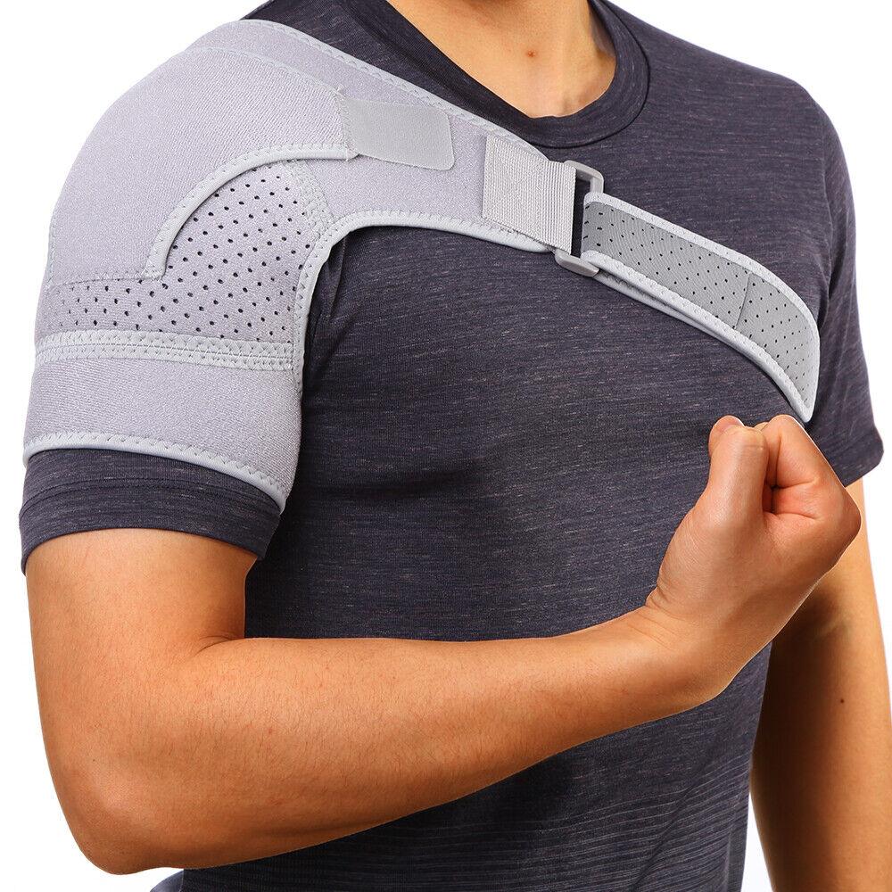 Shoulder Strap for Pain - Shoulder Support Brace Injury Strap Rotator Cuff Compression Wrap AC Joint Pain Grey Exercise & Fitness - Tophatter Daily Deals