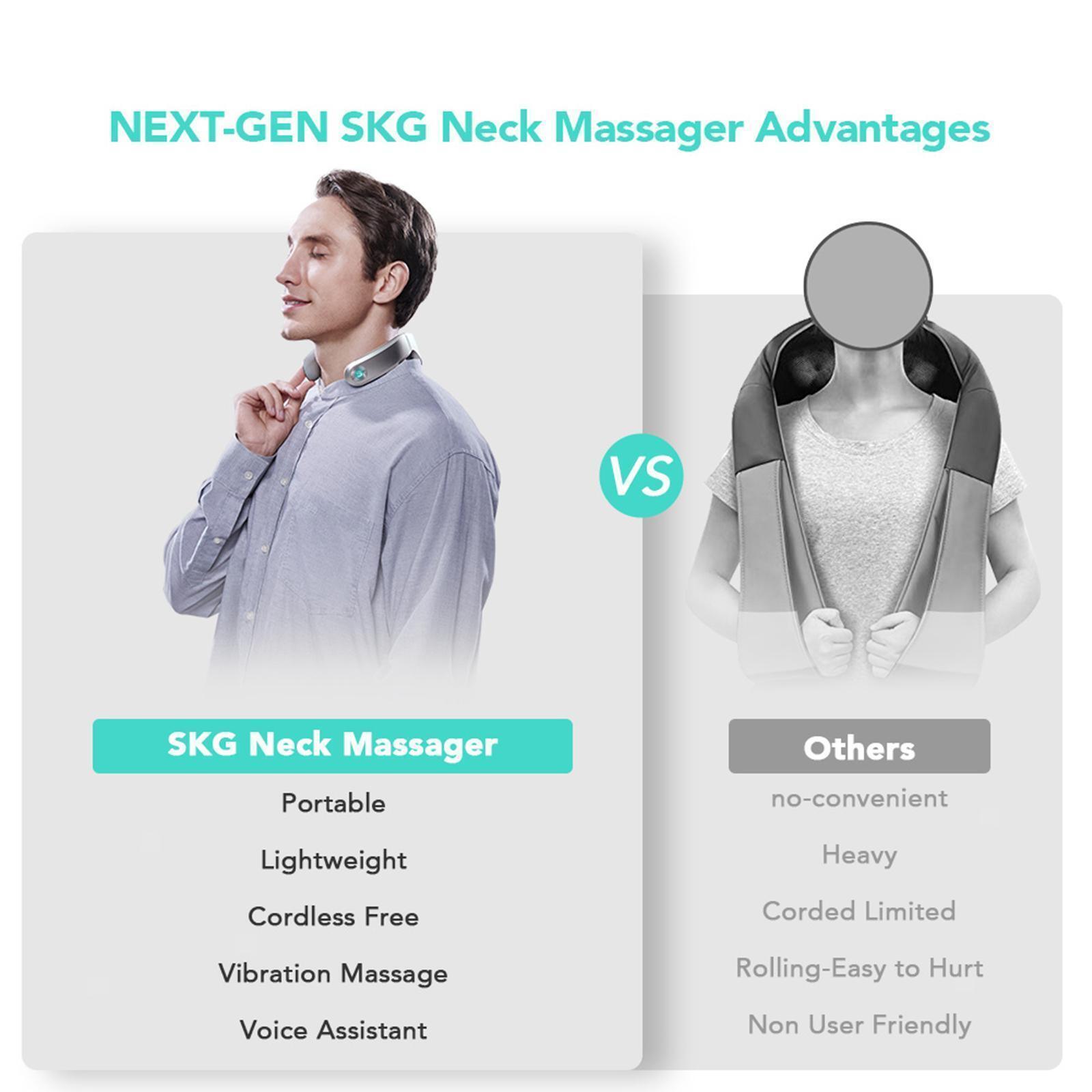 Neck Massager with Heat - 9 Variable Frequency Massage Heads for Travel Personal Care - Tophatter Daily Deals