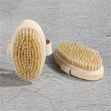 Extra Long Handled Bath Brush - Bath Brushes With Long Handle, Long Handle Shower Bath Brush Wooden Loofah Back Body Scrubber Exfoliator Sponge A 12.5X6.5cm Personal Care - Tophatter Daily Deals