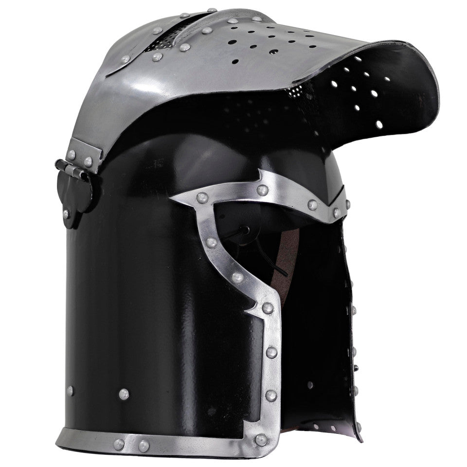 Siege Sentinel Dual Tone Visored Barbuta Helmet historical period - Tophatter Daily Deals