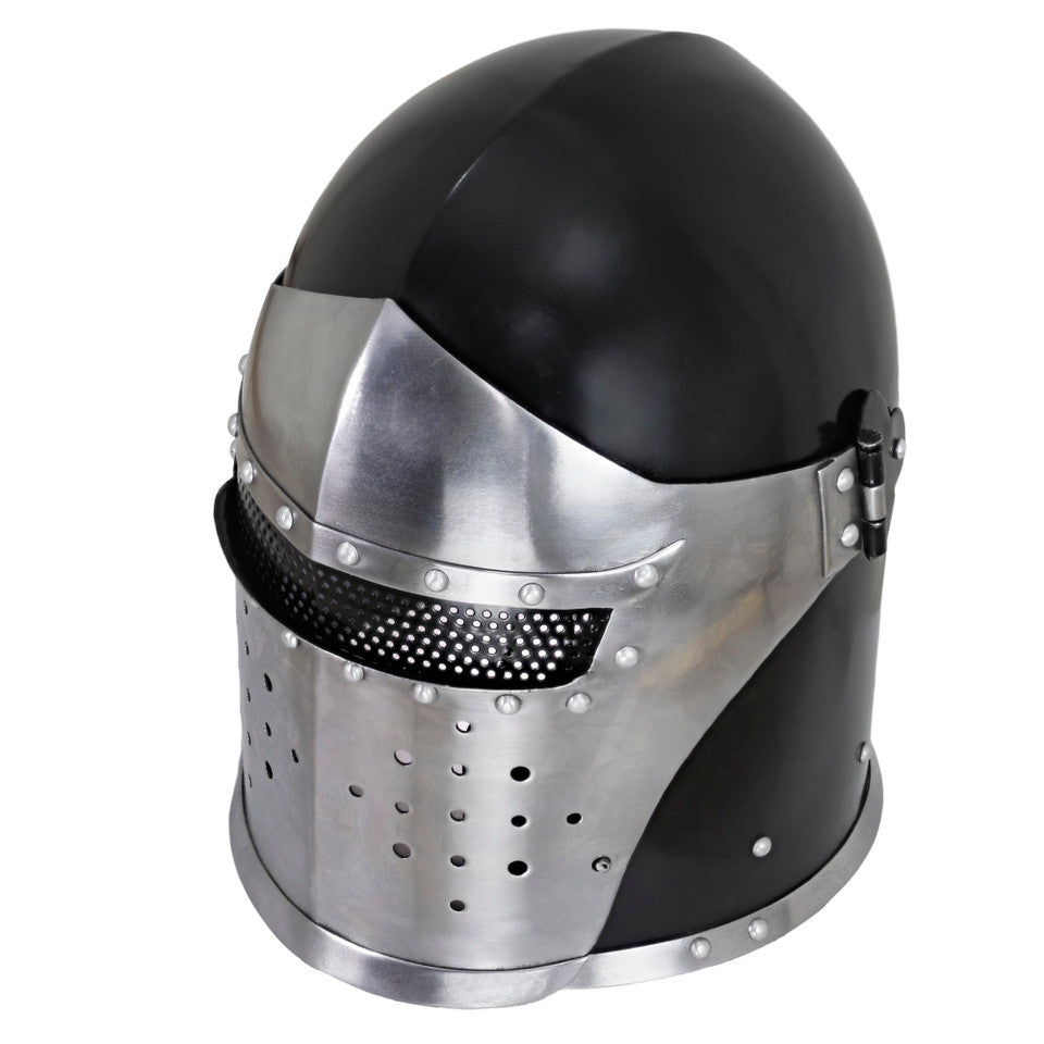 Siege Sentinel Dual Tone Visored Barbuta Helmet historical period - Tophatter Daily Deals