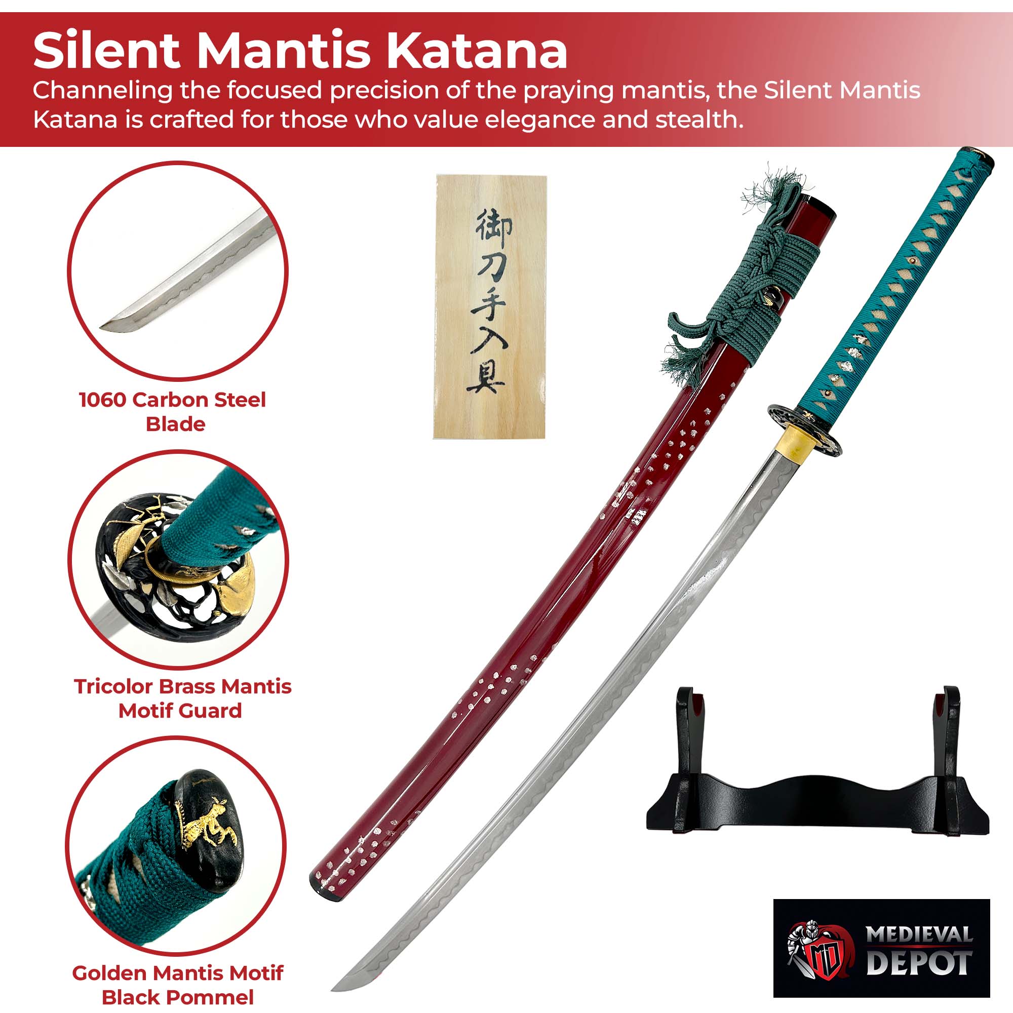 Silent Mantis 1060 handmade Katana Swords - Tophatter Daily Deals