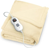 Fitted Electric Blanket Double - Luxurious Heated Throw Soft Fleece Blanket With Digital Controller | Washable Electric Mattress Pad Heater Beige New Arrival - Tophatter Daily Deals