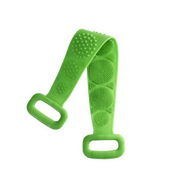 Silicone Bath Body Brush - Silicon Long Body Cleaning Double Sided Back Scrubber Bath Shower Belt Brush UK Green Health & Beauty - Tophatter Daily Deals