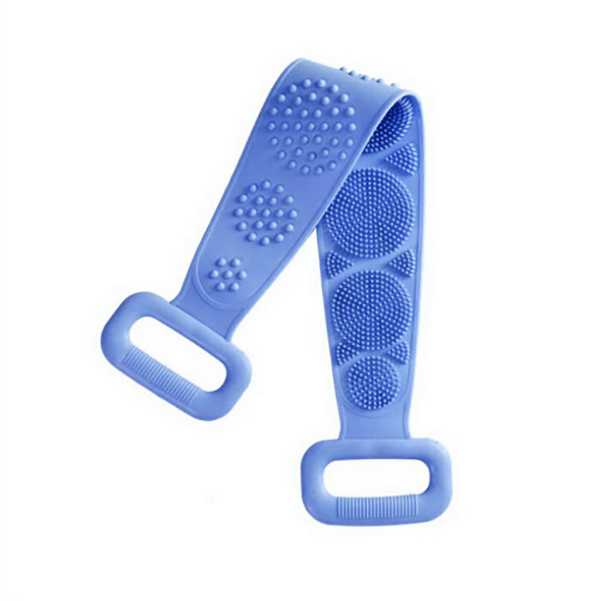 Silicone Bath Body Brush - Silicon Long Body Cleaning Double Sided Back Scrubber Bath Shower Belt Brush UK Blue Health & Beauty - Tophatter Daily Deals