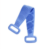 Silicone Bath Body Brush - Silicon Long Body Cleaning Double Sided Back Scrubber Bath Shower Belt Brush UK Blue Health & Beauty - Tophatter Daily Deals