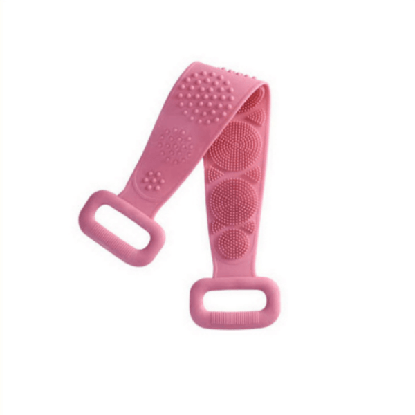 Silicone Bath Body Brush - Silicon Long Body Cleaning Double Sided Back Scrubber Bath Shower Belt Brush UK Pink Health & Beauty - Tophatter Daily Deals