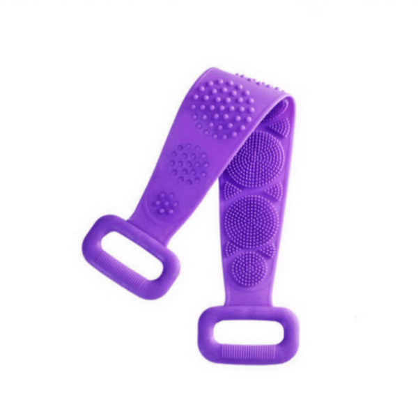 Silicone Bath Body Brush - Silicon Long Body Cleaning Double Sided Back Scrubber Bath Shower Belt Brush UK Purple Health & Beauty - Tophatter Daily Deals