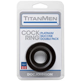 Silicone Cock Rings Double Pack Black > Cock Ring > Sets - Tophatter Daily Deals