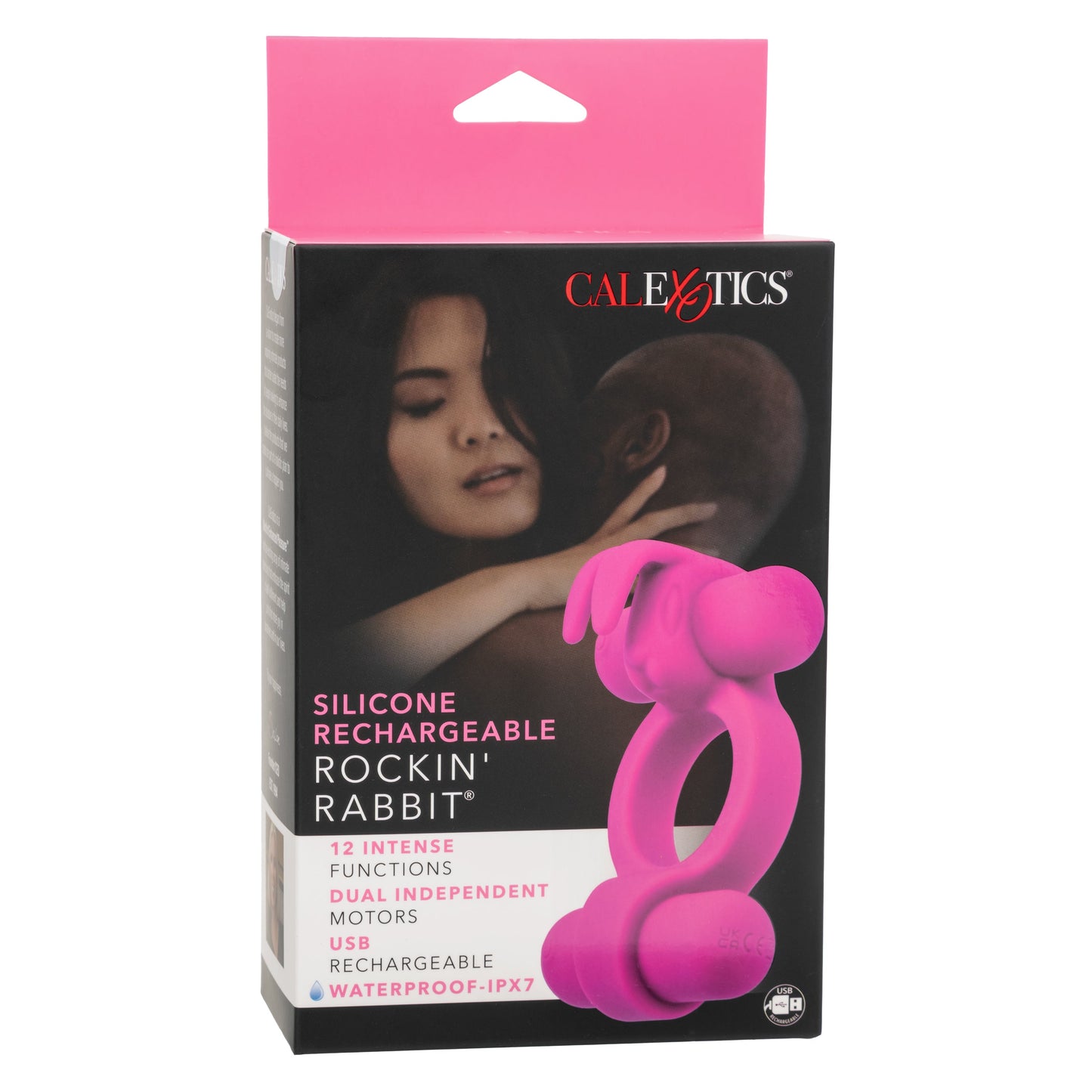Silicone Rockin’ Rabbit Pink Couples Vibrator with Dual Independent Motors > Cock Ring > Vibrating - Tophatter Daily Deals