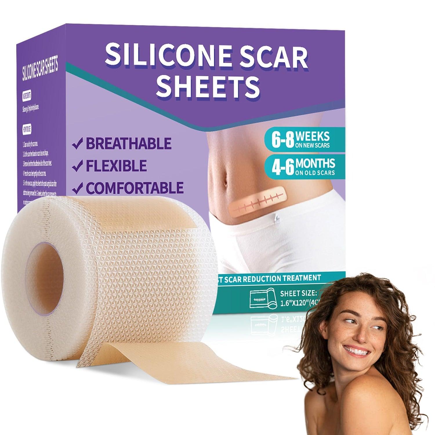 Silicone Scar Sheets - Medical Grade (1.6"x120") Scar Tape Professional Reusable Scar Removal Treatment Health Care - Tophatter Daily Deals