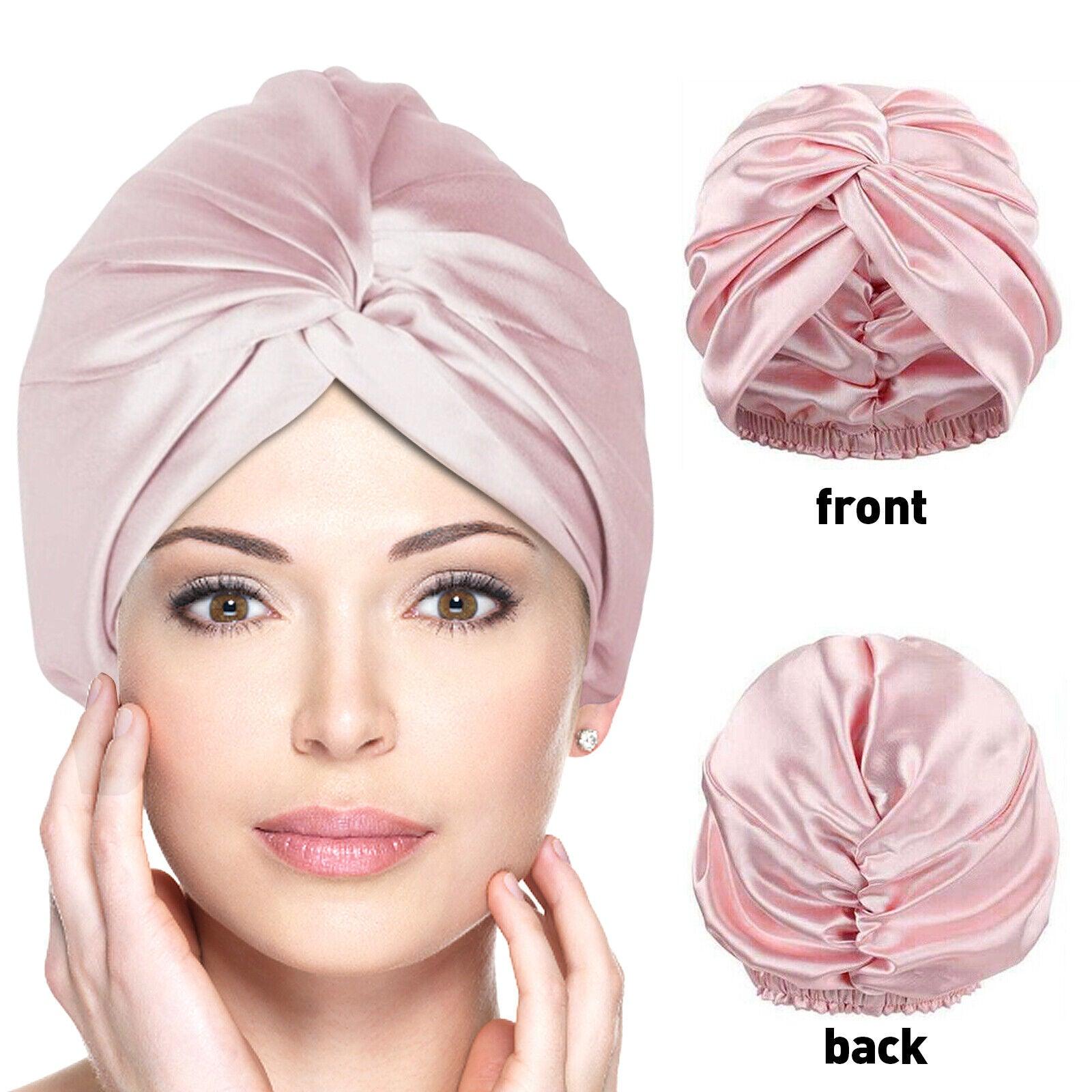 Silk Turban for Sleep - Bonnets For Women Twisted Sleeping Night Cap Pure Silk Hair Wrap Cap Apparel & Accessories - Tophatter Daily Deals