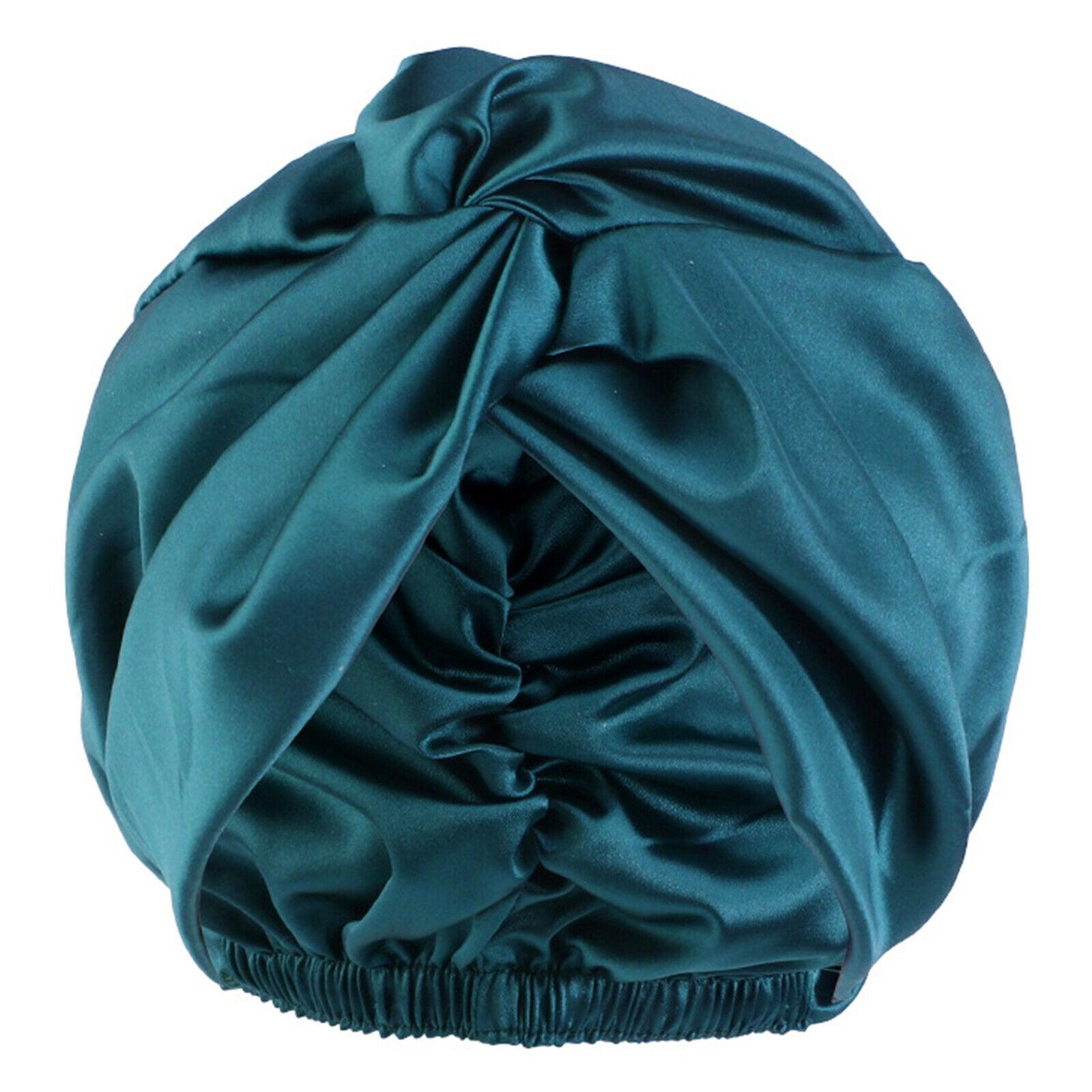 Silk Turban for Sleep - Bonnets For Women Twisted Sleeping Night Cap Pure Silk Hair Wrap Cap Green Apparel & Accessories - Tophatter Daily Deals
