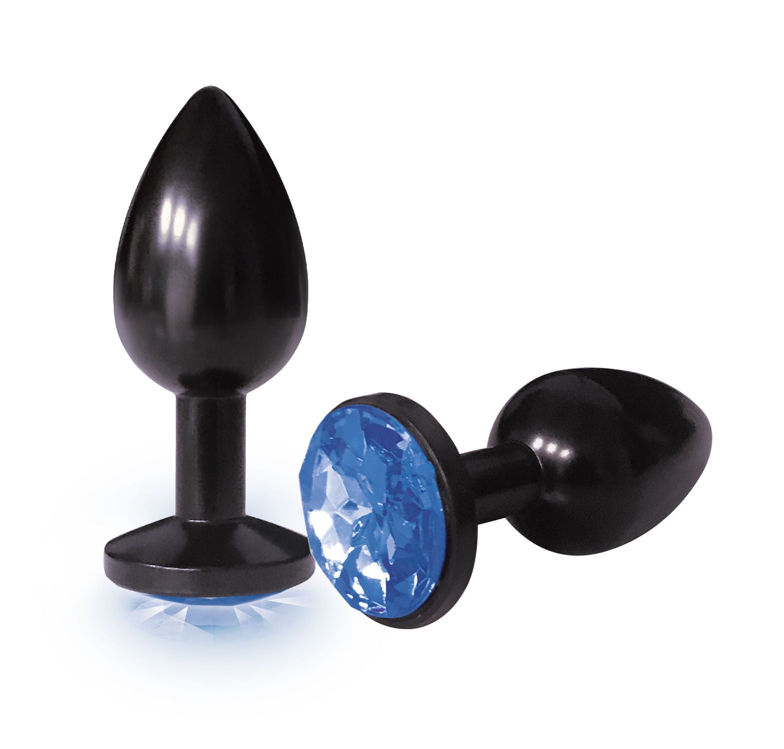 Silver Anodized Stainless Steel Butt Plug with Cobalt Jewel > Anal Range > Jewel Butt Plugs - Tophatter Daily Deals