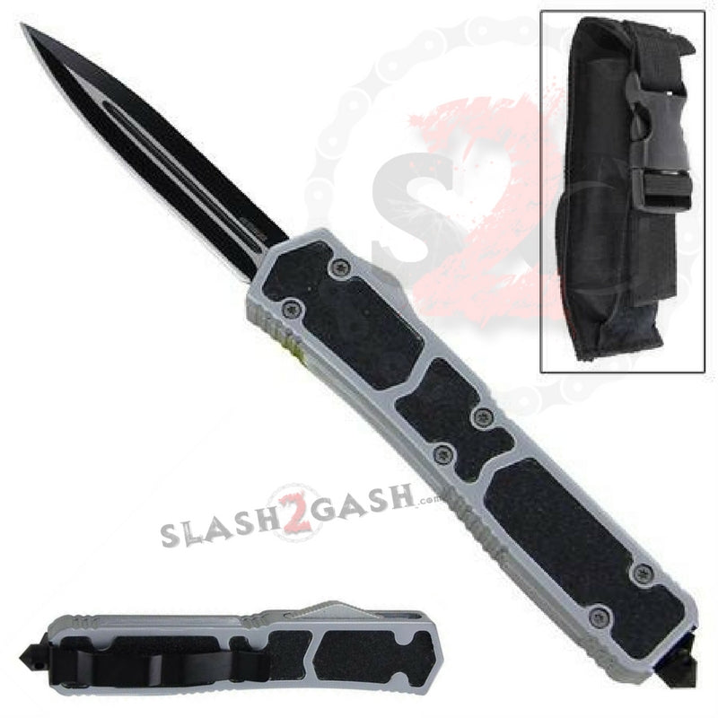 Silver Fox Dual Action OTF Automatic Knife - Single Edge Dagger w/ Sheath Knife-OTF - Tophatter Daily Deals