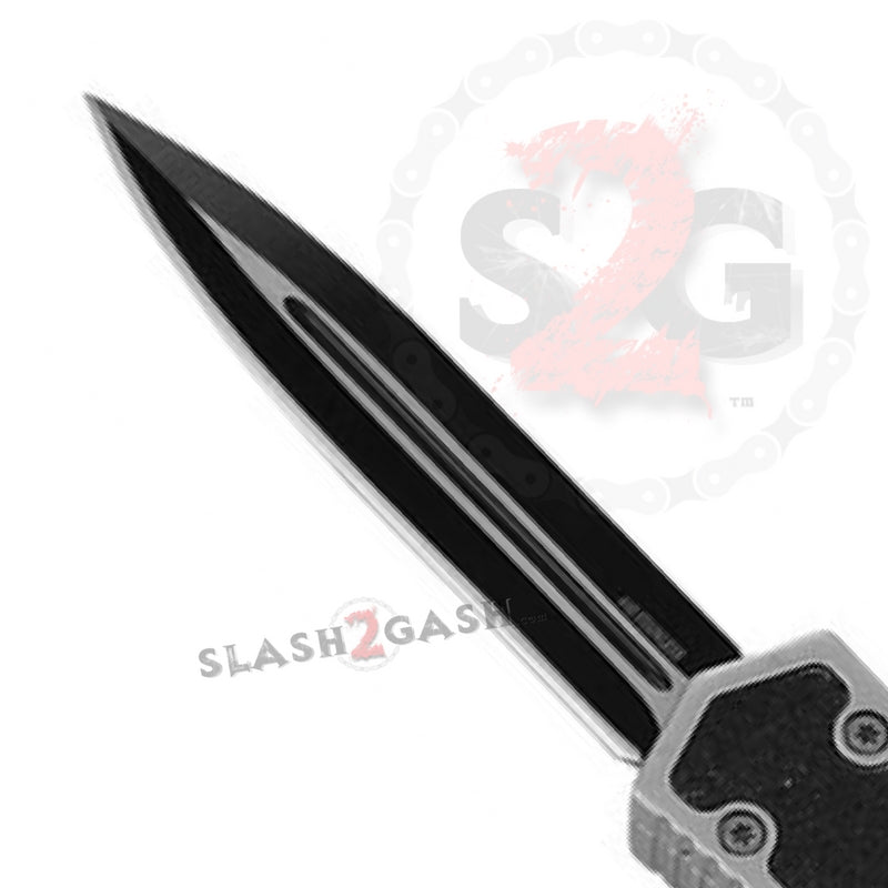 Silver Fox Dual Action OTF Automatic Knife - Single Edge Dagger w/ Sheath Knife-OTF - Tophatter Daily Deals