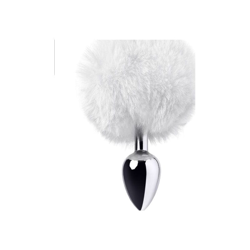 Silver Metal Anal Plug Small with White Faux Fur Tail > Anal Range > Tail Butt Plugs - Tophatter Daily Deals