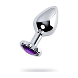 Silver Metal Anal Plug with Amethyst Heart Crystal Medium > Anal Range > Jewel Butt Plugs - Tophatter Daily Deals
