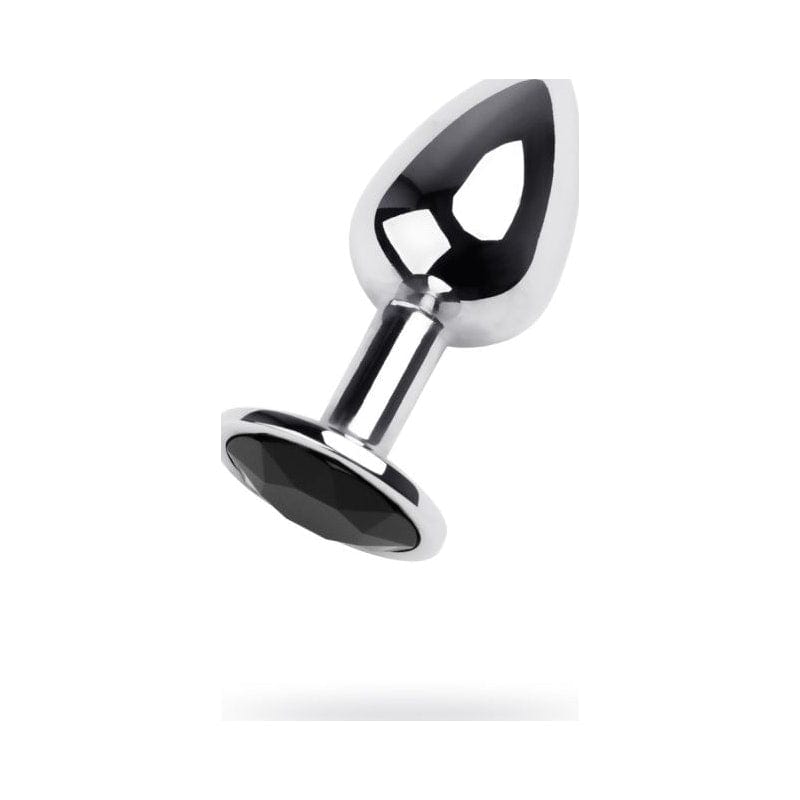 Silver Metal Anal Plug with Black Gem Small > Anal Range > Jewel Butt Plugs - Tophatter Daily Deals