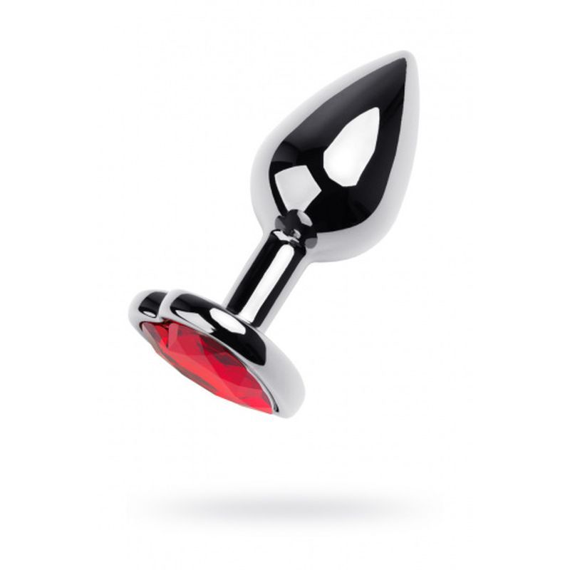 Silver Metal Anal Plug with Red Ruby Heart Gem Small > Anal Range > Jewel Butt Plugs - Tophatter Daily Deals