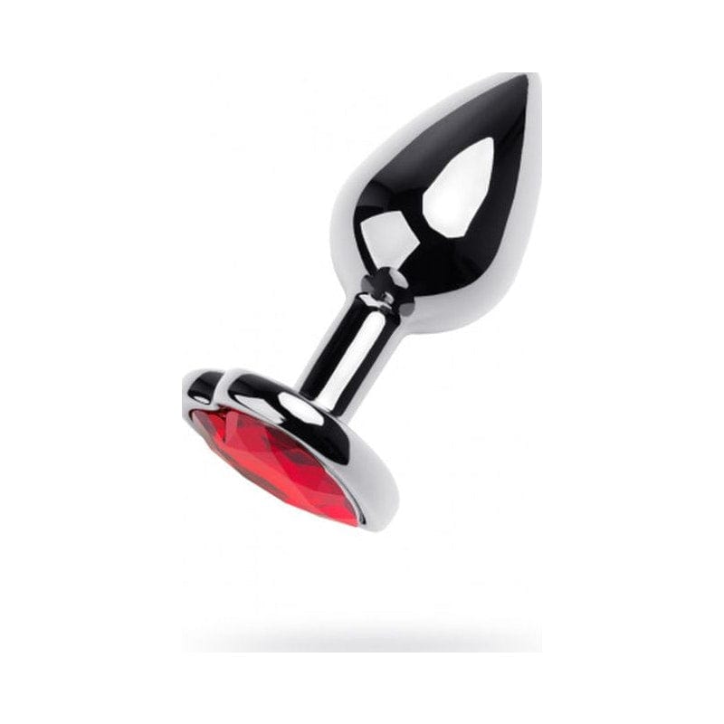 Silver Metal Anal Plug with Red Ruby Heart Gem Small > Anal Range > Jewel Butt Plugs - Tophatter Daily Deals