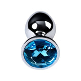 Silver Metal Anal Plug with Topaz Crystal Small > Anal Range > Jewel Butt Plugs - Tophatter Daily Deals