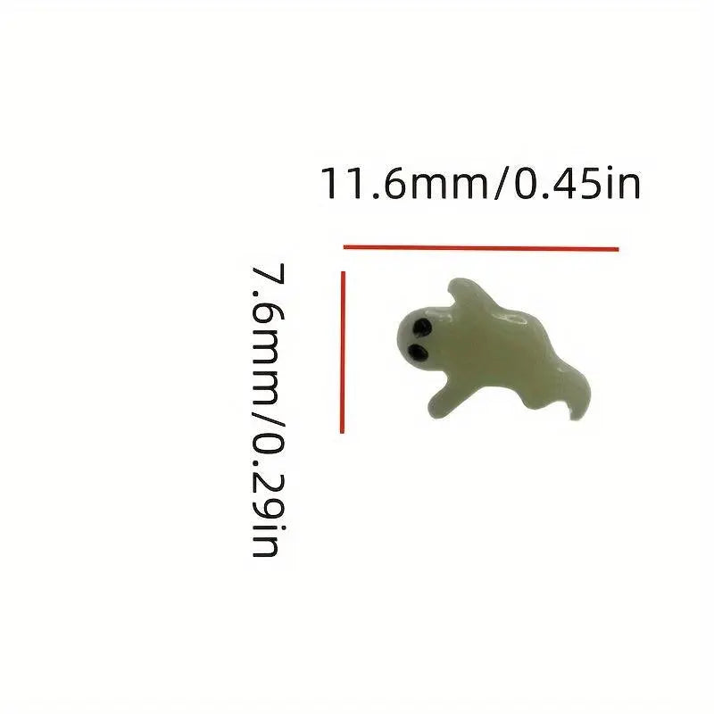 Silver S925 Luminous Ghost Stud Earrings, Glow in the Dark, Fun Design, Unisex, Lightweight, No Feather, for Halloween, Easter, General Use & Day of the Dead - Use Without Electricity - Tophatter Daily Deals