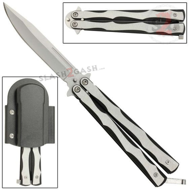 Silver Streak Butterfly Knife Lightweight Balisong Knife-Balisong - Tophatter Daily Deals
