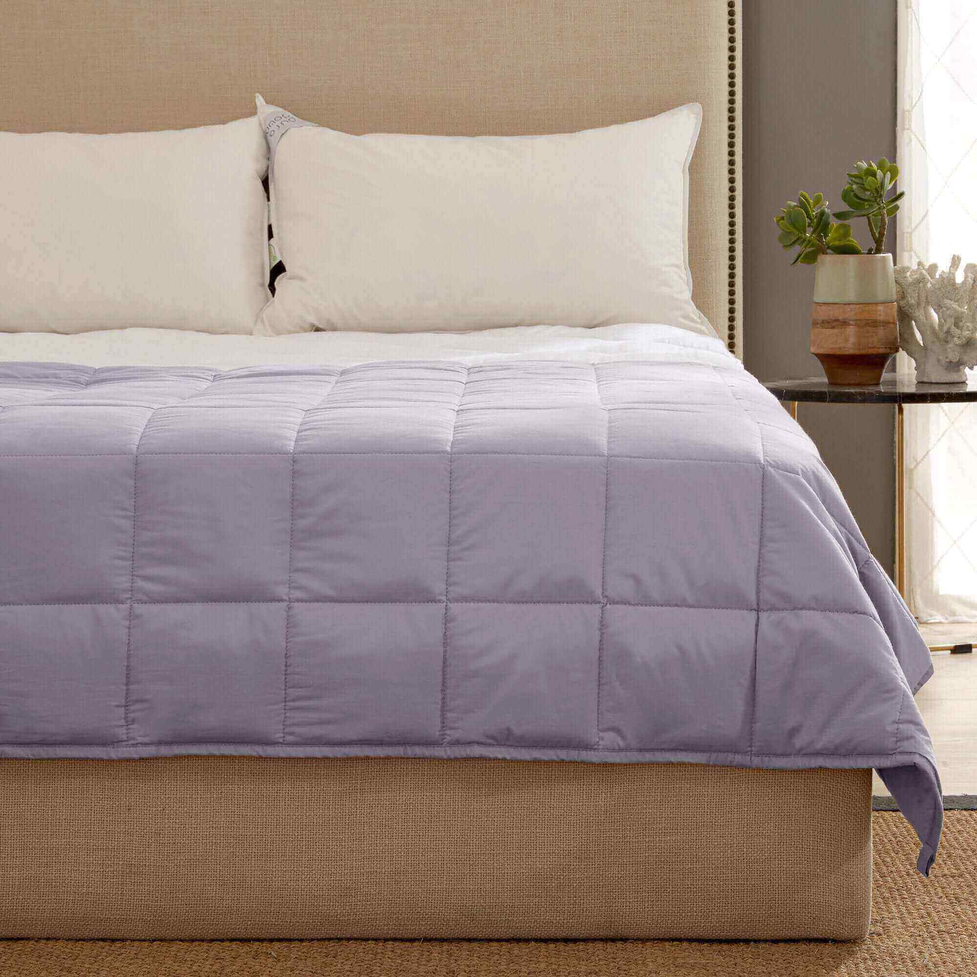 Kathy Ireland Weighted Blanket with Glass Beads Silver Bedding - Tophatter Daily Deals