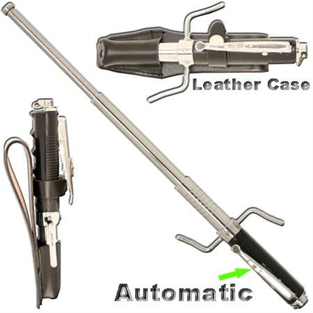AUTOMATIC Baton w/Guard Expandable Solid Metal Stick Chrome SD-Baton - Tophatter Daily Deals