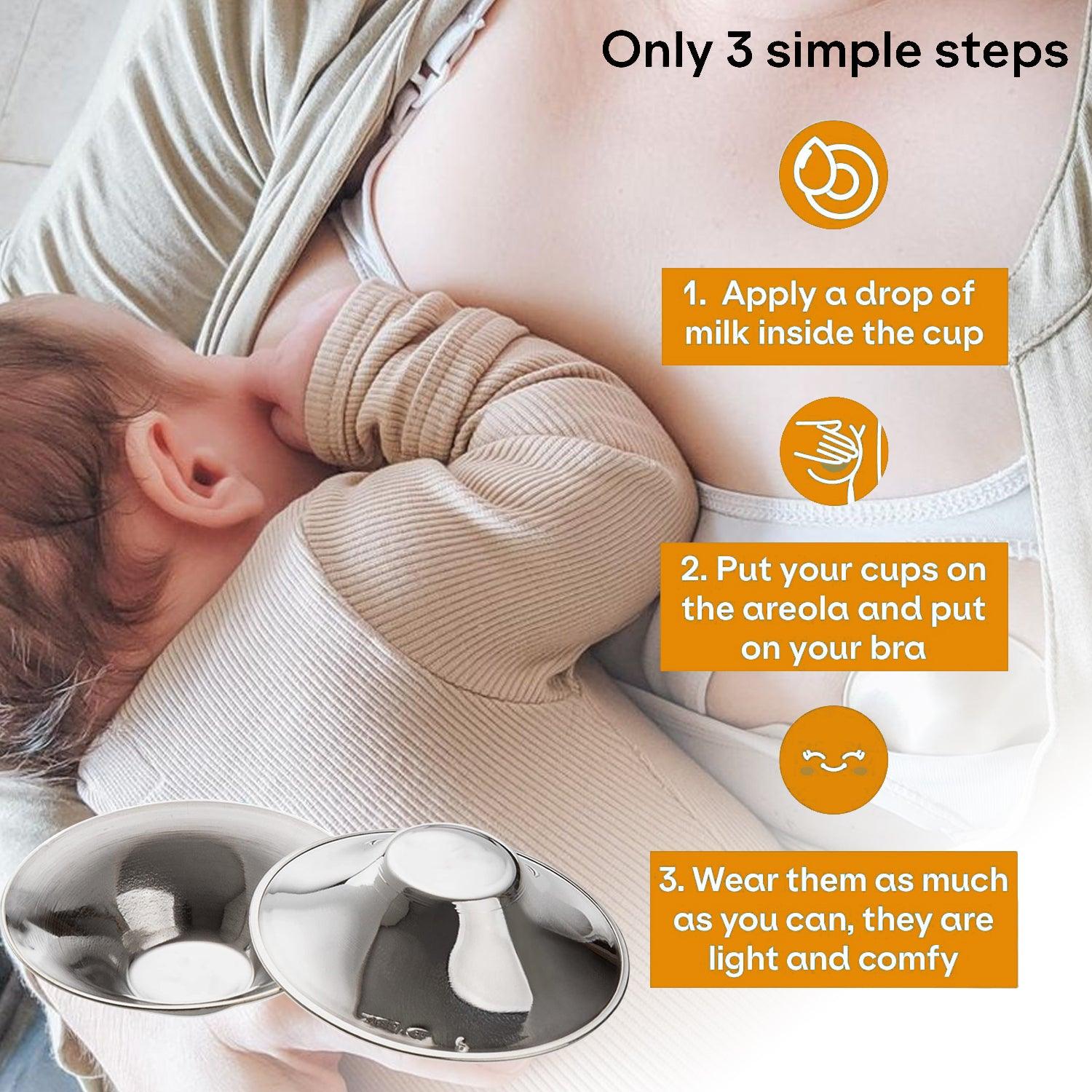 Silver Nipple Shields - Babycare Nickel Free Silver Cups Breastfeeding for Nursing Newborn | Protect and Soothe your Nursing Nipples Health & Beauty - Tophatter Daily Deals