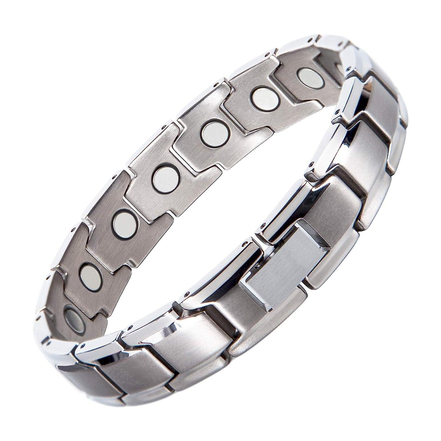 Arthritis Bracelet Mens - Magnetic Bracelet Therapy Weight Loss Pain Relief Bracelet Silver Personal Care - Tophatter Daily Deals