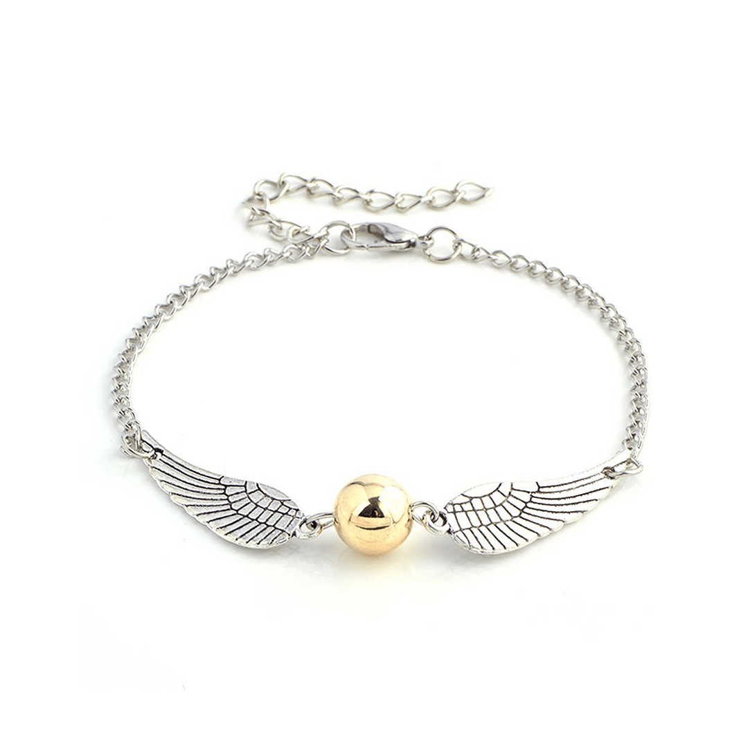 Deathly Hallows Necklace - Wizard Potter Golden Snitch Inspired Silver Necklace Bracelet Gifts Sets UK Snitch Bracelet Silver Festive & Franchise - Tophatter Daily Deals