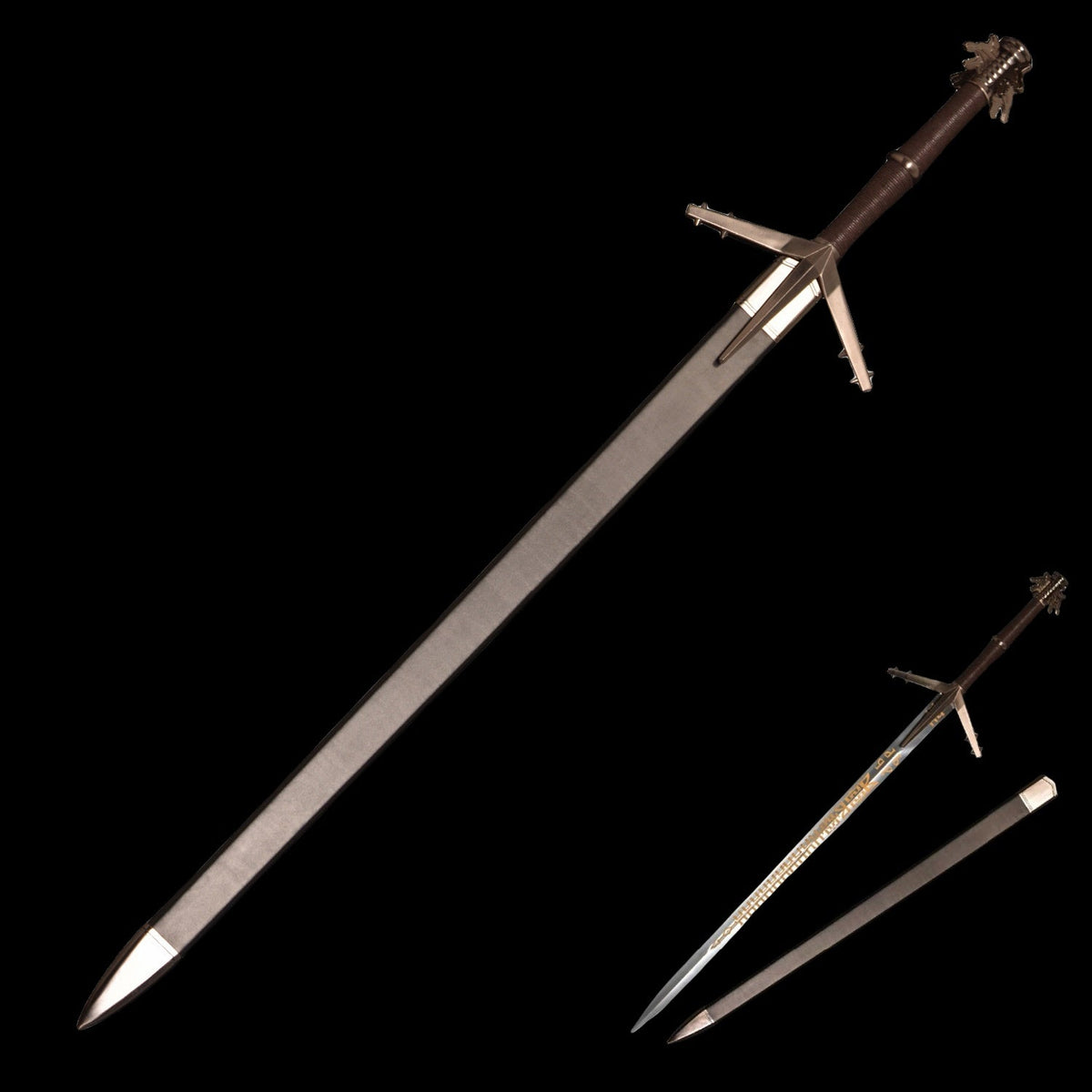 Geralt of Rivia's Aerondight Silver Sword Metal Replica 129CM/50.8" - Tophatter Daily Deals