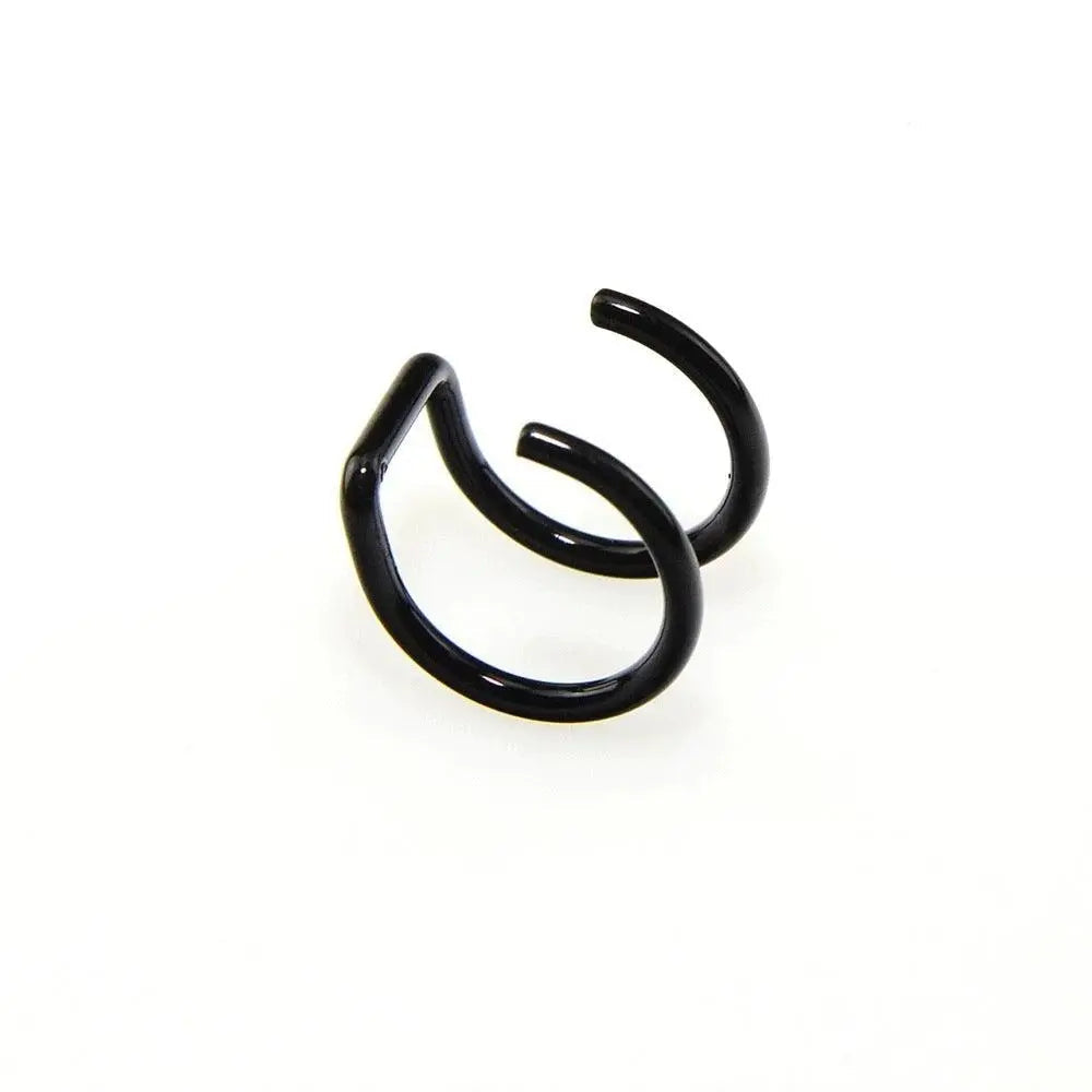 Simple U-shaped Lip Ring Ear Clip Multipurpose Jewelry For Women 1 Pc Y2K Black - Tophatter Daily Deals