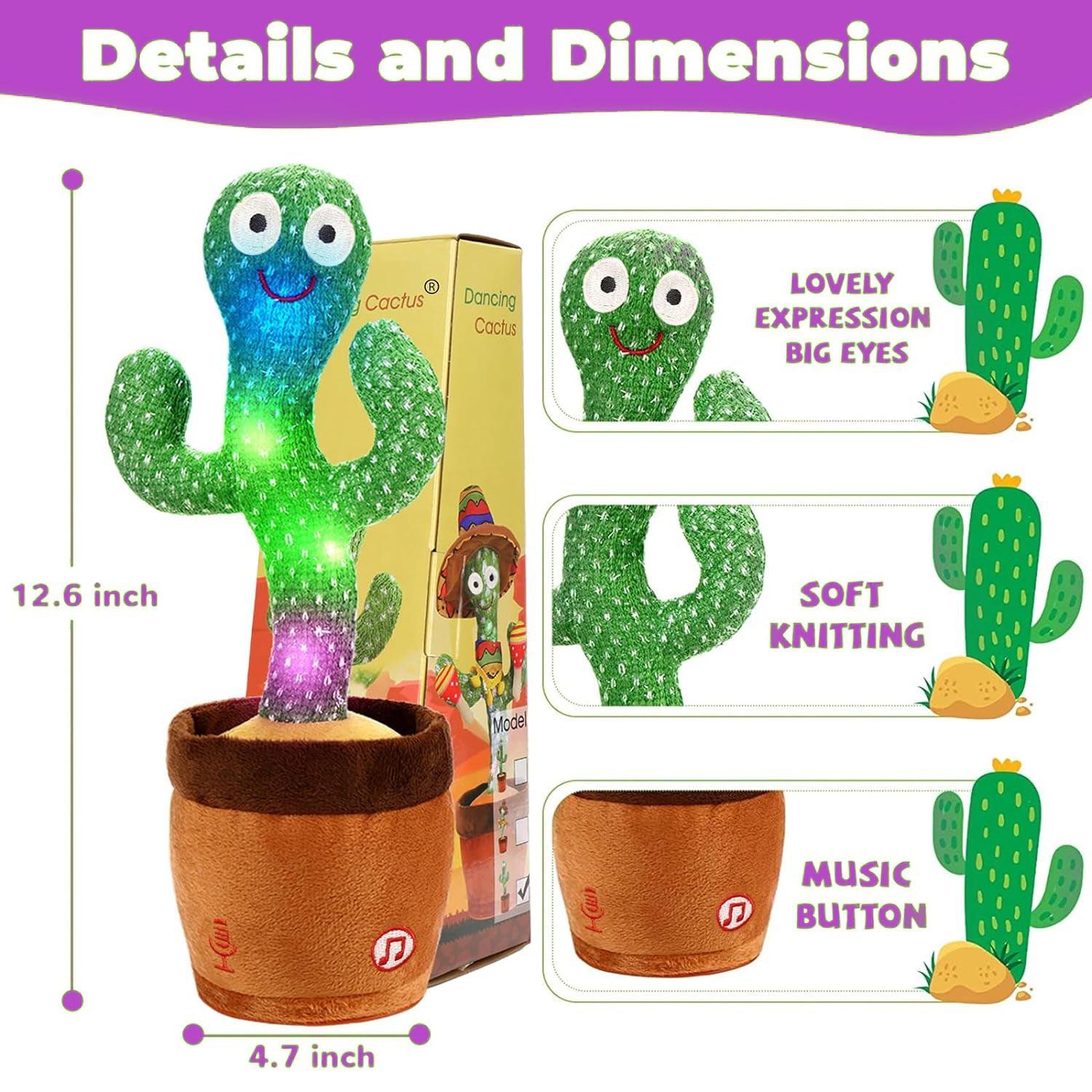 Dancing Cactus Toy - Singing Cactus Repeat What You Say Talking Cactus Toy for Children Baby & Toddler - Tophatter Daily Deals