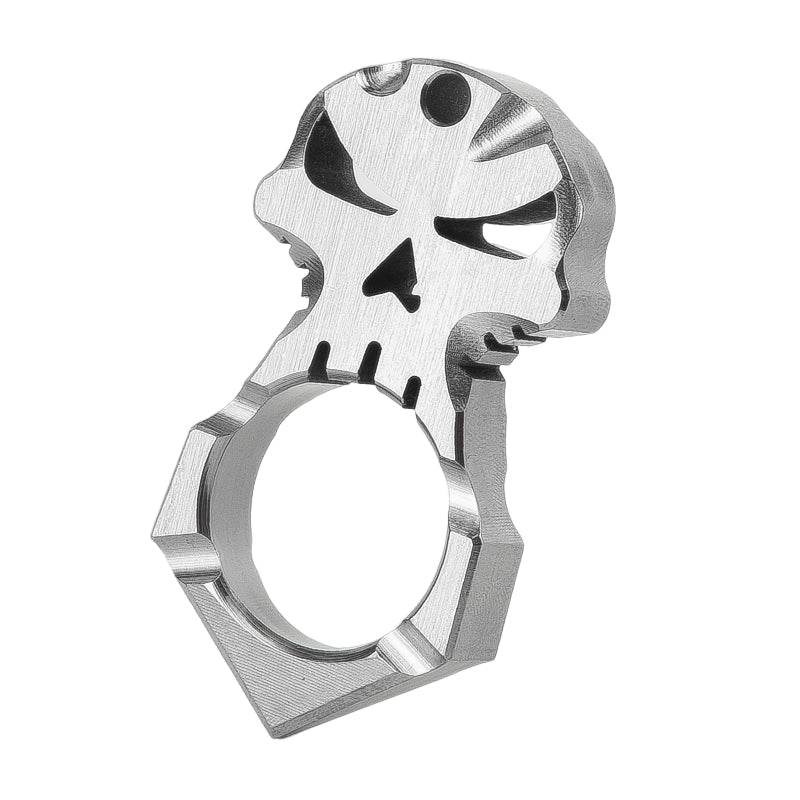2025 New TC4 Titanium Skull Head Single Finger Knuckle Duster Brass Knuckles - Tophatter Daily Deals