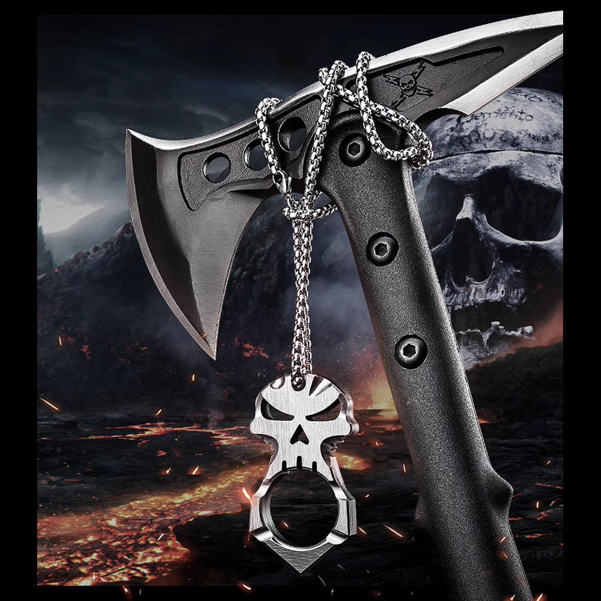 2025 New TC4 Titanium Skull Head Single Finger Knuckle Duster Brass Knuckles - Tophatter Daily Deals