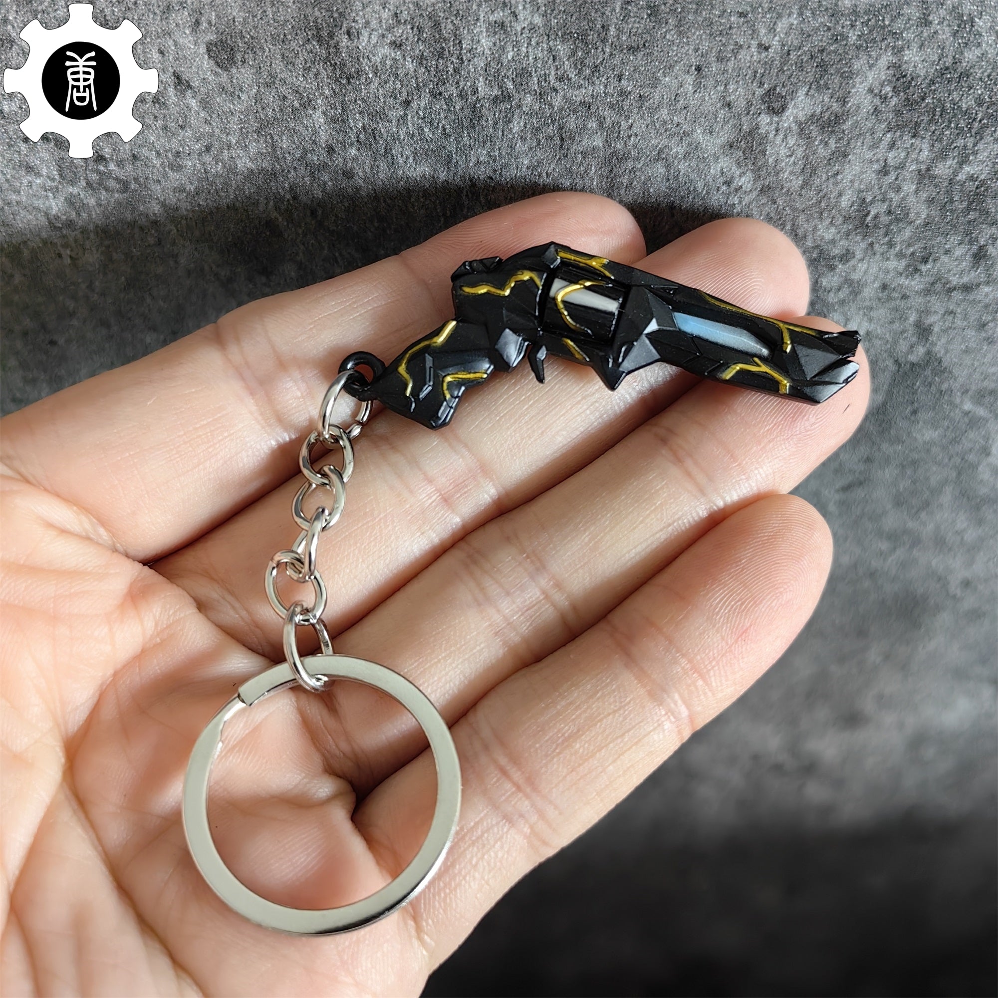 Metal Singularity Sheriff Gun Tiny KeyChain Pendant Black - Tophatter Daily Deals