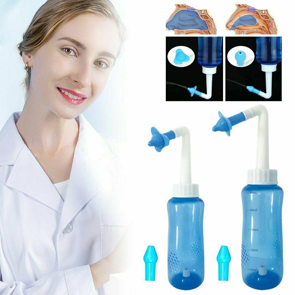 Sinus Rinse Kit - 300/500ML Neti Pot Sinus Rinse Bottle Nose Wash Cleaner Nasal Irrigation Kit UK Personal Care - Tophatter Daily Deals